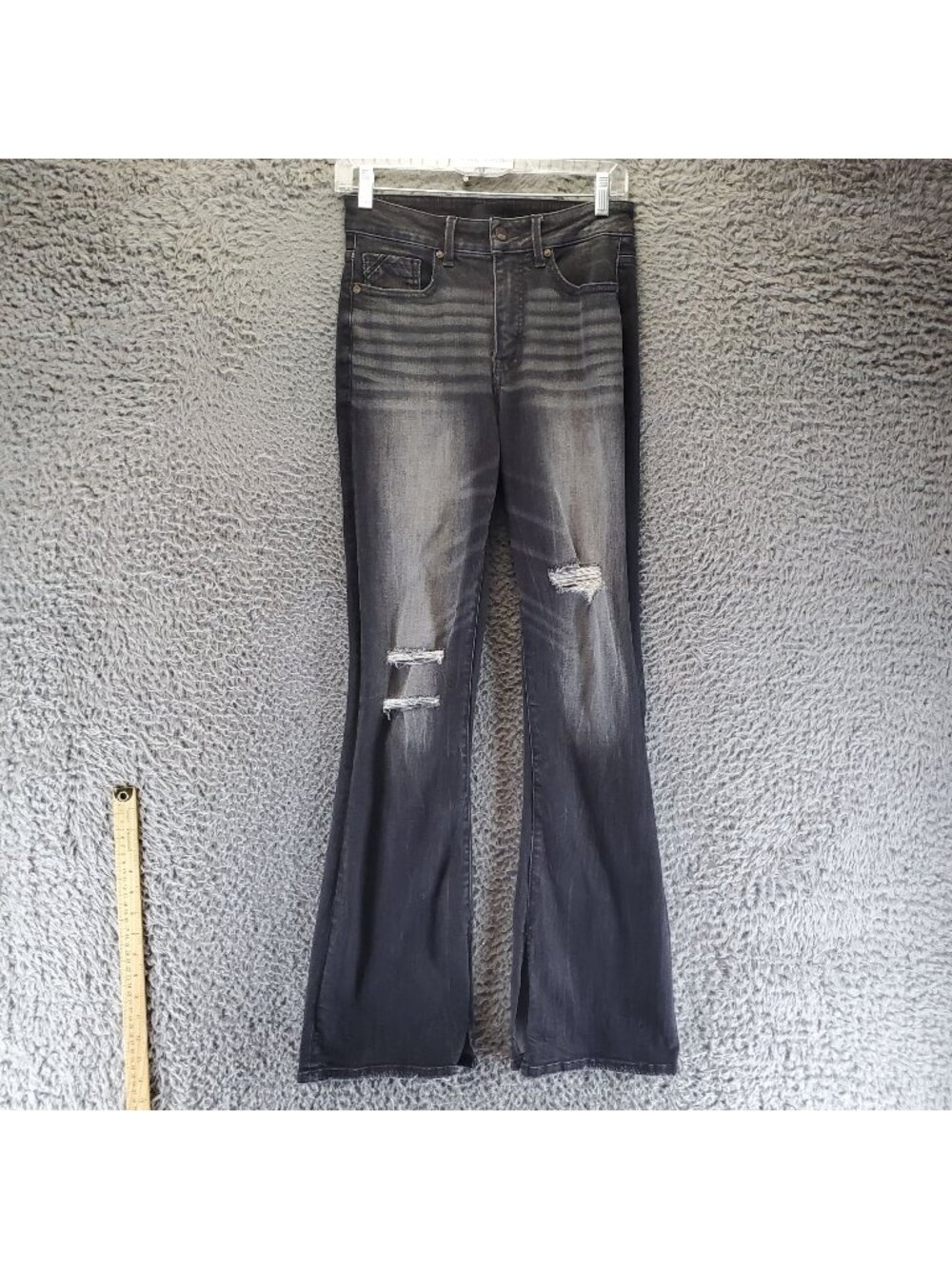 Buckle Black Jeans Womens Size 27 Black Bootcut Distressed Stretch Denim *Read*